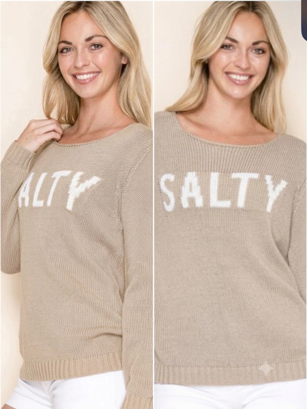 Miracle “Salty” Sweater, Tan, Medium